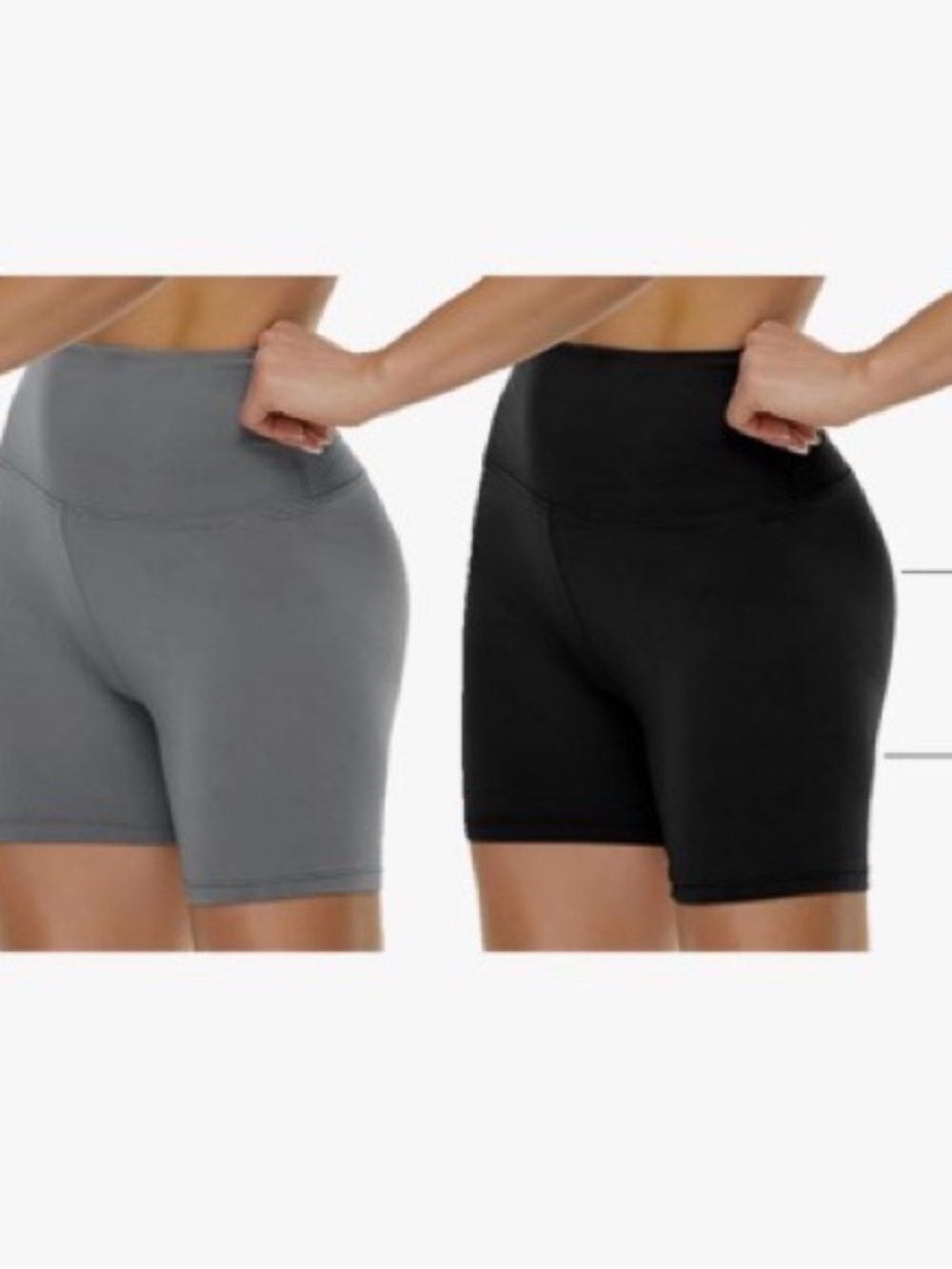 Women's High-Rise Bike Shorts in Black & Gray